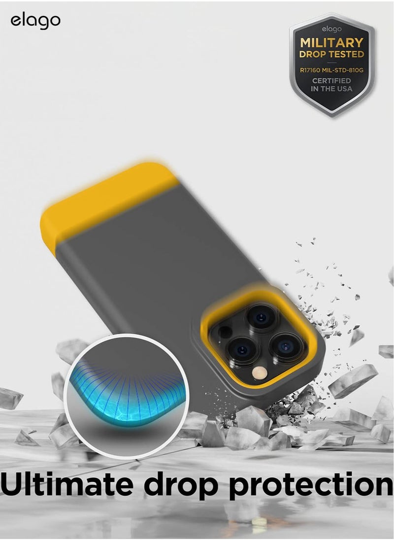 Elago - Glide for iPhone 14 Pro Case Cover - Dark Grey Yellow - Image 1