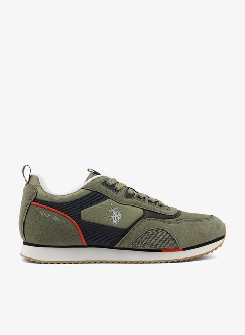 Men's Khaki with Grey Sneakers - Lightweight, Breathable and Comfortable Shoes