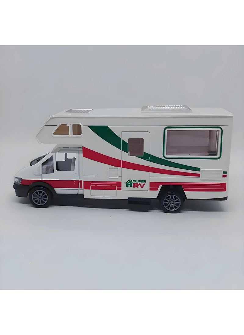 Apexma - 1:24 Scale Metal Model Caravan - Die-Cast Pull-Drop Caravan - Image 1