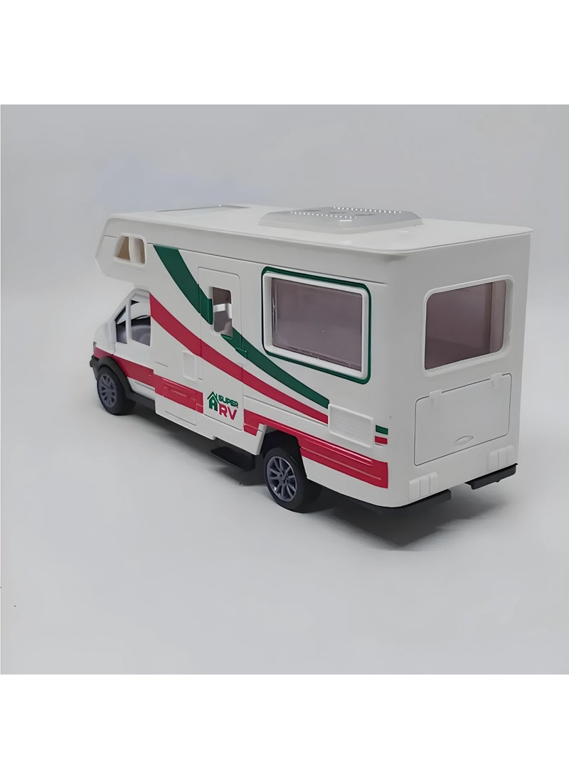 Apexma - 1:24 Scale Metal Model Caravan - Die-Cast Pull-Drop Caravan - Image 1