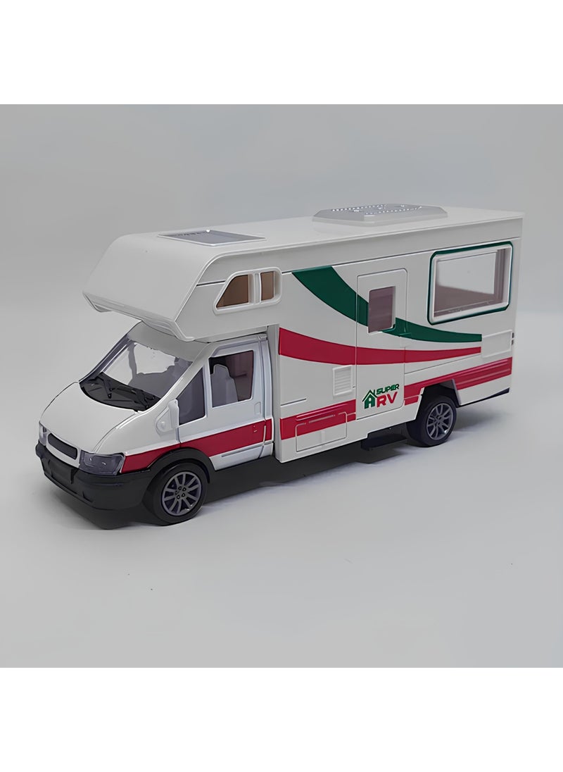 Apexma - 1:24 Scale Metal Model Caravan - Die-Cast Pull-Drop Caravan - Image 1
