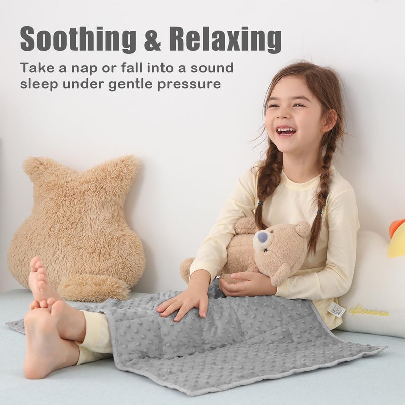 Sivio Weighted Lap Blanket  Minky Dots Weighted Blanket Soft and Cozy Cooling Heavy Blanket  Calm and Nap  School and Home 2lbs 20 x 30inches  Grey - Image 2