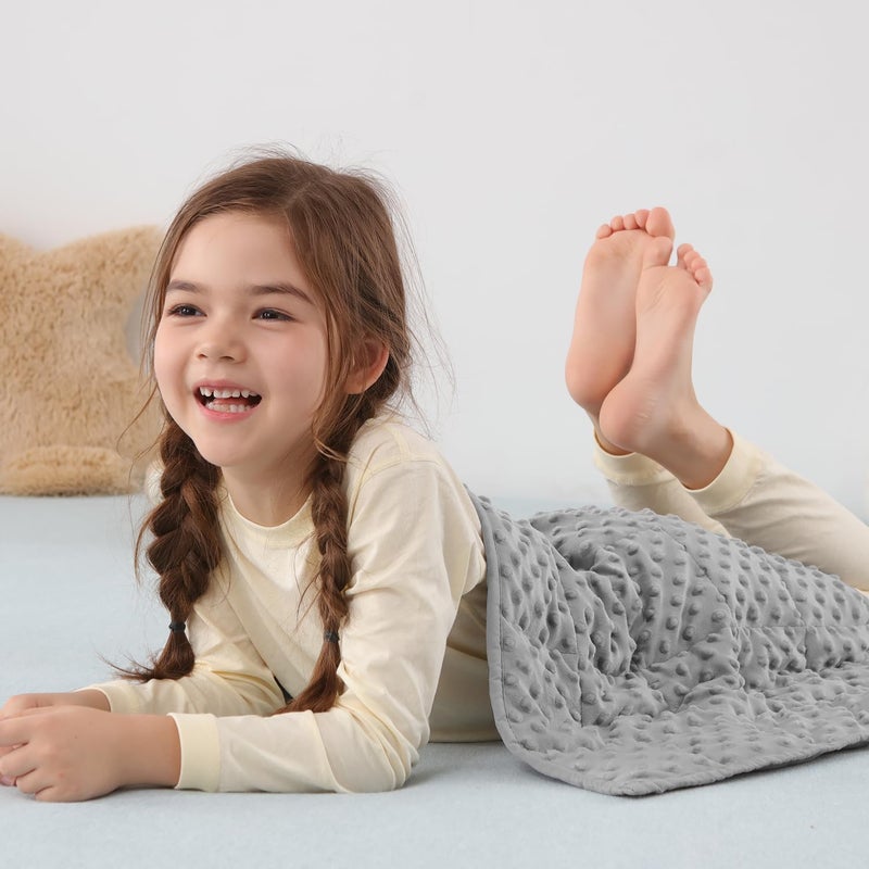 Sivio Weighted Lap Blanket  Minky Dots Weighted Blanket Soft and Cozy Cooling Heavy Blanket  Calm and Nap  School and Home 2lbs 20 x 30inches  Grey - Image 1