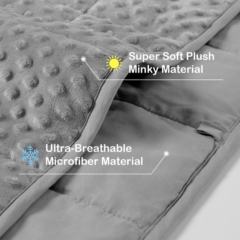 Sivio Weighted Lap Blanket  Minky Dots Weighted Blanket Soft and Cozy Cooling Heavy Blanket  Calm and Nap  School and Home 2lbs 20 x 30inches  Grey - Image 4
