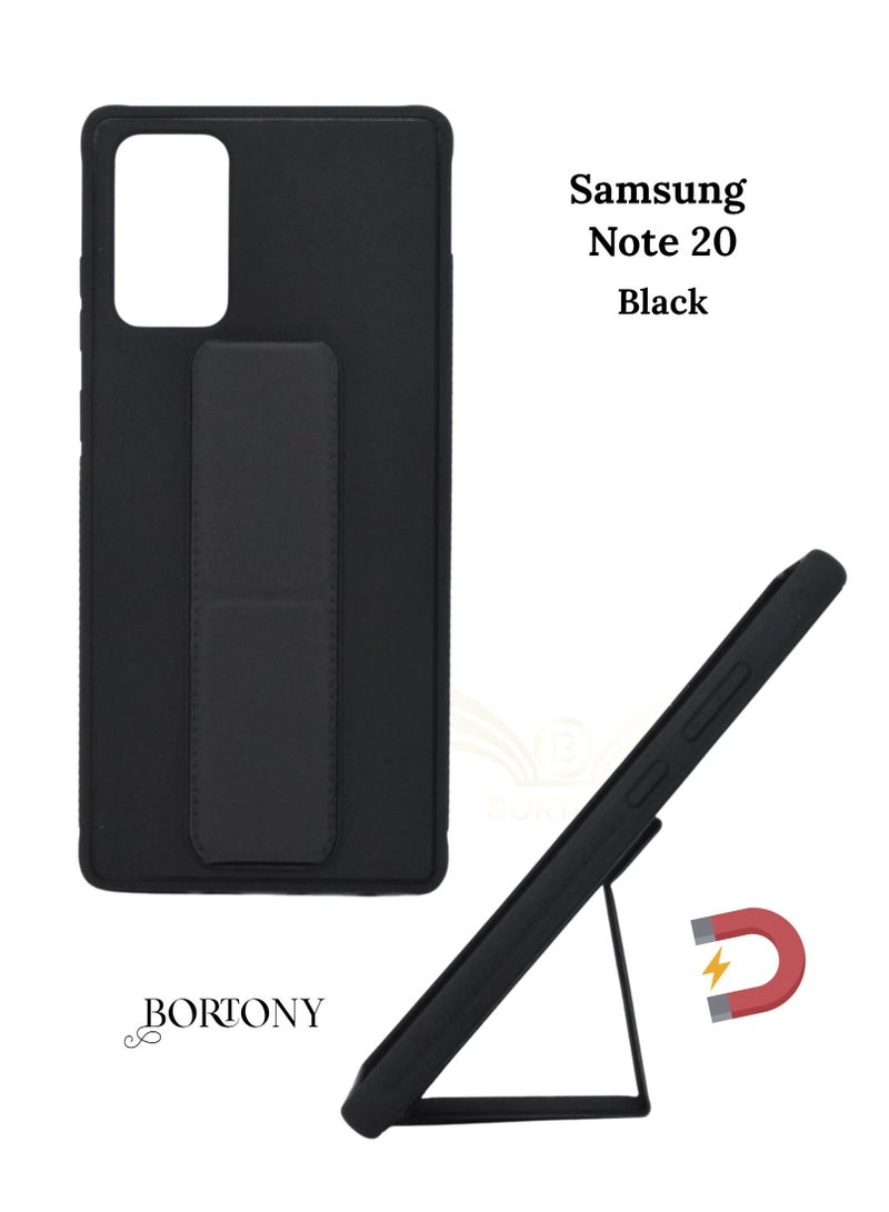 BORTONY Galaxy Note 20 Case, Fully Covered With Finger Grip Stand Holder Anti Slip Shockproof Protective Case Cover For Samsung Galaxy Note 20 - Image 1