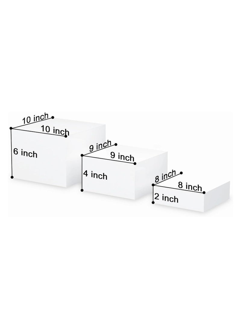 TPGP 6PCS Buffet Risers, Acrylic Cube Nesting Table Risers Display Stand Set with Hollow Bottoms, 8''x9''x10'' Food Display Risers for Catering Cake Dessert Collectibles Jewelry Figures Party Show - Image 2