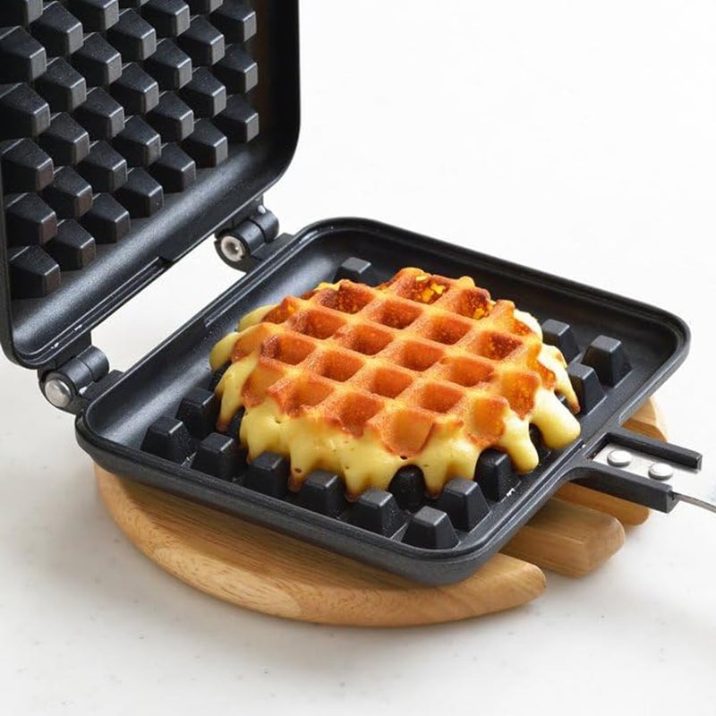 SWAURSAHA NonStick Waffle Maker Gas Waffle Toaster Pan Cake Maker Machine for Easy Cooking and Cleaning Black - Image 5