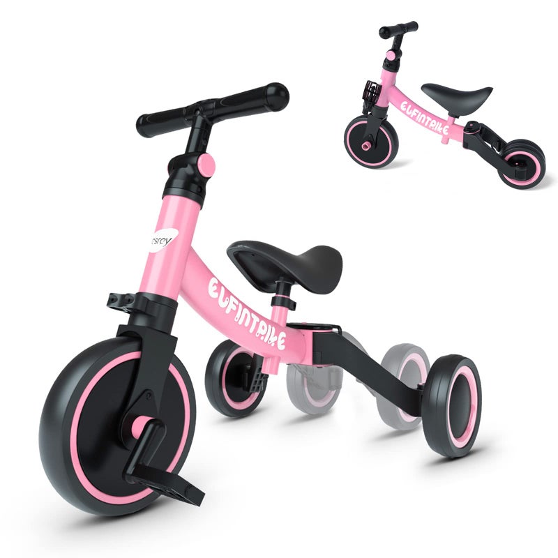 besrey 5 in 1 Toddler Bike for 1 Year to 4 Years Old Kids, Toddler Tricycle Kids Trikes Tricycle, Toys for Boy & Girl, Balance Training, Removable Pedals - Image 1