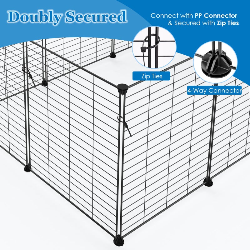 MODESLAB ق cages قفص خنازير غينيا من MODESLAB بطابقين مع غطاء، قفص كبير C&C للارنب، الجرو، الحيوانات الصغيرة، منطقة لعب داخلية للكلاب، 25 لوحة - Image 4