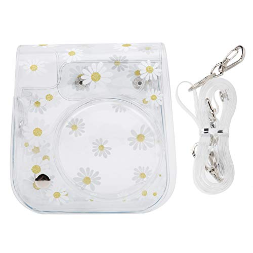 EVTSCAN Instant Camera Case, PVC Camera Protective Cover Daisy Transparent Sling Shell Bag with Shoulder Strap - Image 1