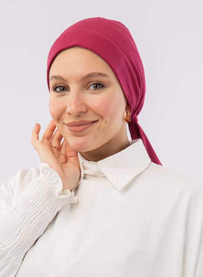 Tie Shop - Padded Cotton Bonnet - Daek fuchsia For Women