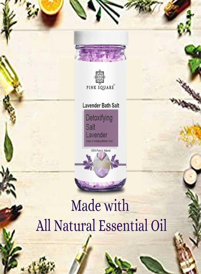 Pink Square Detoxifying Lavender Bath Salt for Men & Women, | Helps Relieve Body Pain & Stress | Aura Cleansing Bath Salt | Relaxation & Removes Negative Energy | Ideal for Home Spa & Self-Care | Pack of 1_200 g - Image 4