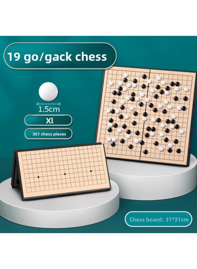 لعبة الشطرنج المغناطيسية القياسية Gobang Go للأطفال المبتدئين تناسب الطلاب مع قطع الشطرنج المغناطيسية باللونين الأبيض والأسود المحمولة بالجملة