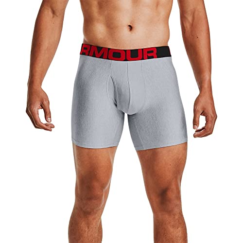 Under Armour mens Tech 6-inch Boxerjock 2-Pack, Mod Gray Light Heather (011)/Jet Gray Light Heather, 4X-Large - Image 1