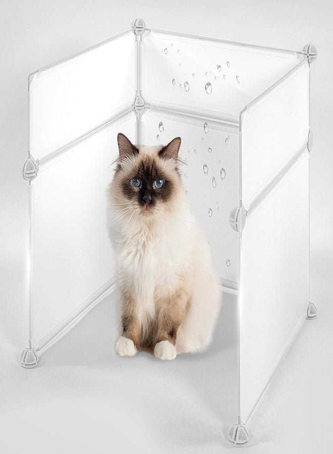 MEEXPAWS Cat Litter Box Enclosure, Splash Guard, Pee Shield High Walls - Image 1