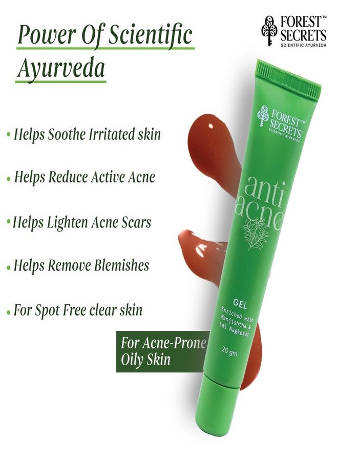 FOREST SECRETS Anti-Acne Gel | Manjishtha & Lal Nagkesar | For Blemish Free & Clear Skin Controls Acne - 20Gm (Pack of 2) - Image 5