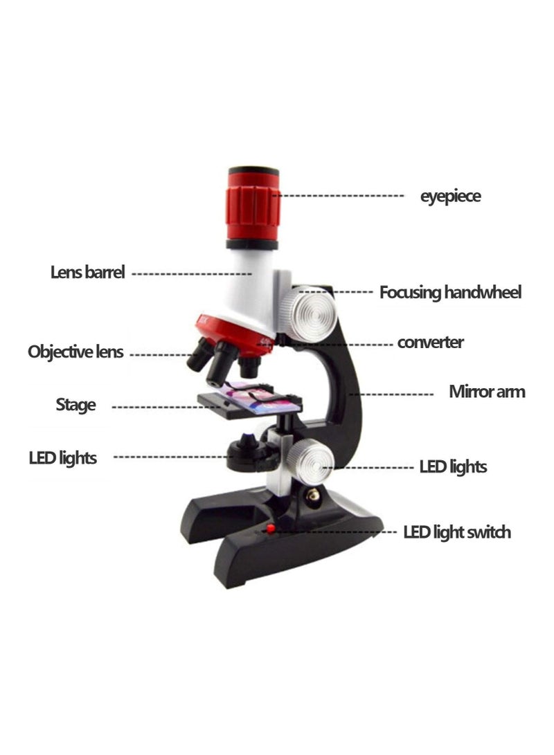 Middle Kids Microscope Kids Beginner Microscope Adjustable Focus Microscope 100x-1200x Biological monocular, ABS Plastic, Battery Powered (Batteries not... - Image 4