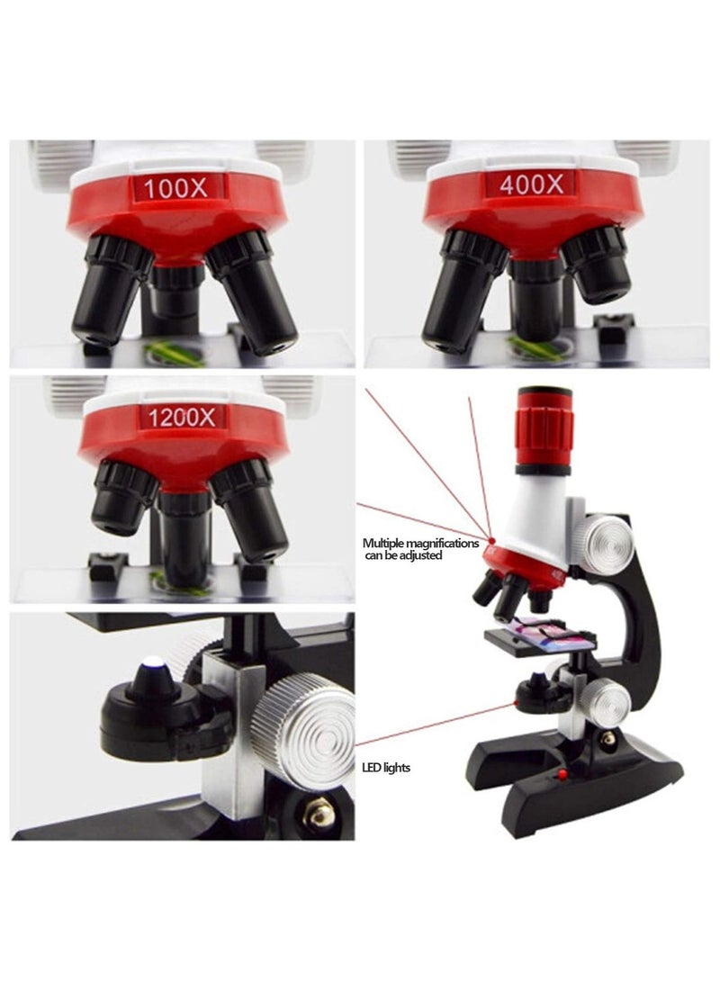 Middle Kids Microscope Kids Beginner Microscope Adjustable Focus Microscope 100x-1200x Biological monocular, ABS Plastic, Battery Powered (Batteries not... - Image 5