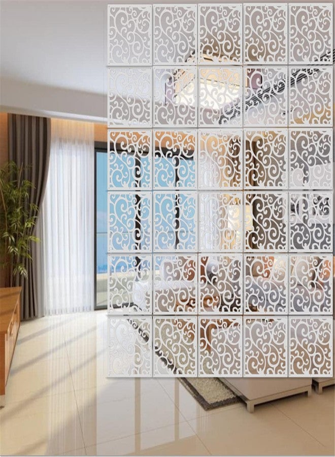 BMIDRUT 12Pcs White Hanging Room Divider,Wood-Plastic Room Divider DIY Panel Screens Partition Wall Dividers Room Decoration with All Accessories 11.4x11.4 Inch - Image 4