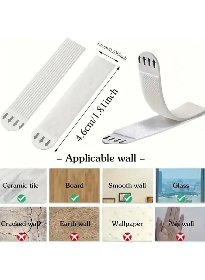 White No Drill Wall Hooks 64pcs Damage Free Double Sided Picture Hanging - Image 3