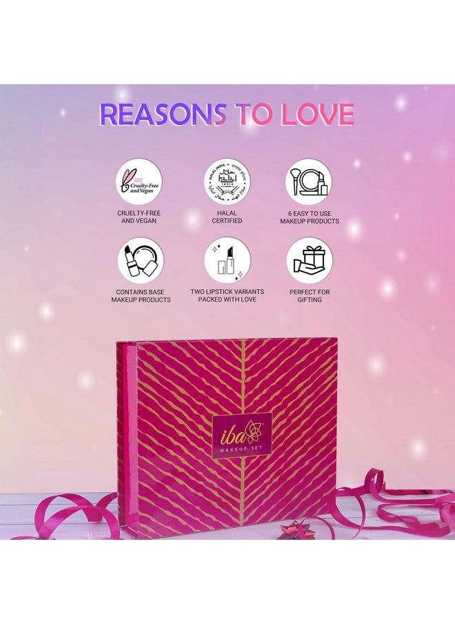 Iba Makeup Gift Set For Women (Medium) | Foundation, Compact, Primer, Lipsticks, Kajal | Long Lasting | Full Coverage | Bridal Makeup Kit For Women | 100% Vegan & Cruelty-Free (6 Items Makeup Combo In The One Set)  - Image 2