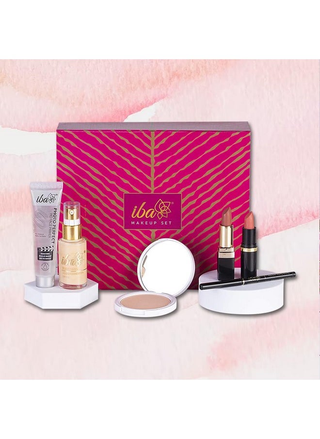 Iba Makeup Gift Set For Women (Medium) | Foundation, Compact, Primer, Lipsticks, Kajal | Long Lasting | Full Coverage | Bridal Makeup Kit For Women | 100% Vegan & Cruelty-Free (6 Items Makeup Combo In The One Set)  - Image 3