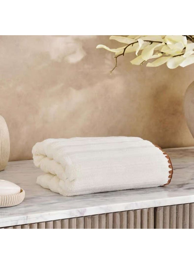Pan Home Ribbed Zero Twist Hand Towel - Cream - Image 1