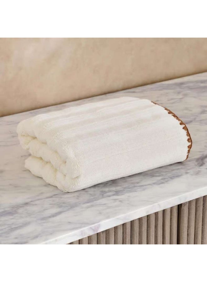 Pan Home Ribbed Zero Twist Hand Towel - Cream - Image 4