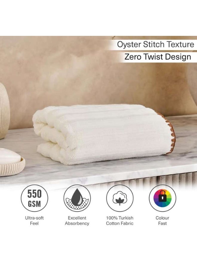 Pan Home Ribbed Zero Twist Hand Towel - Cream - Image 5
