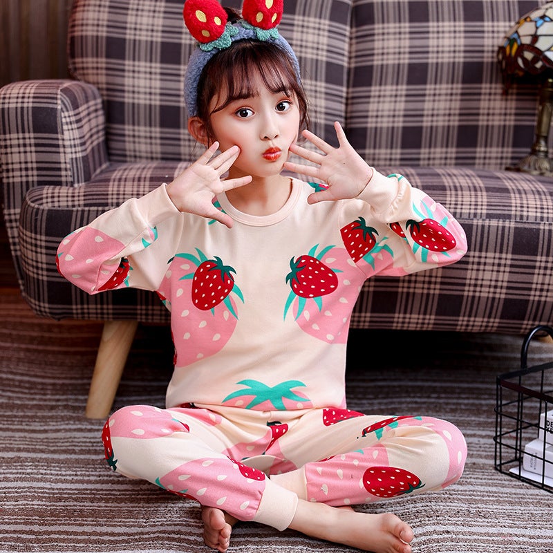 Children'S Clothing On Behalf Of Children'S Cotton Thermal Underwear Set Boys And Girls Autumn Clothing Autumn Pants Home Clothing - Image 1
