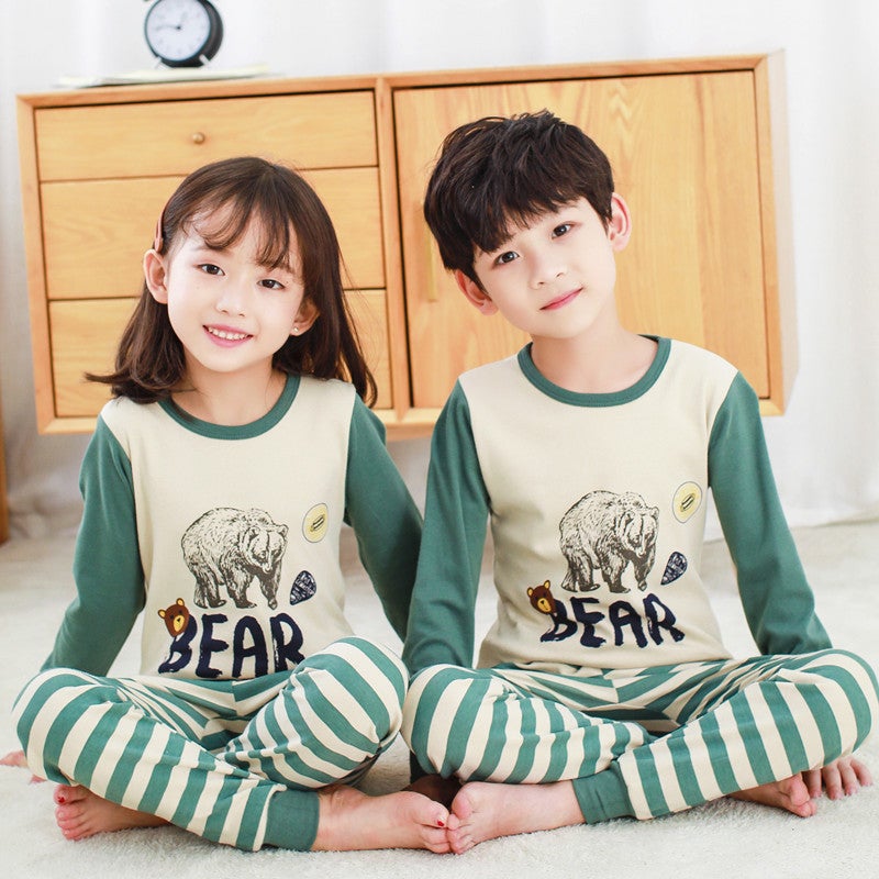 Children'S Clothing On Behalf Of Children'S Cotton Thermal Underwear Set Boys And Girls Autumn Clothing Autumn Pants Home Clothing - Image 4