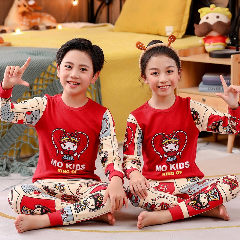 Children'S Clothing On Behalf Of Children'S Cotton Thermal Underwear Set Boys And Girls Autumn Clothing Autumn Pants Home Clothing - Image 3