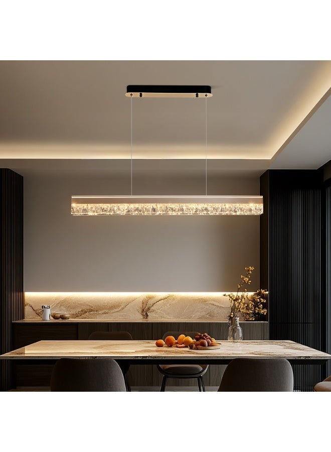 Modern Crystal LED Chandelier, Adjustable 3 Color Pendant Ceiling Light for Living Room Dining Room Foyer, Gold - Image 4