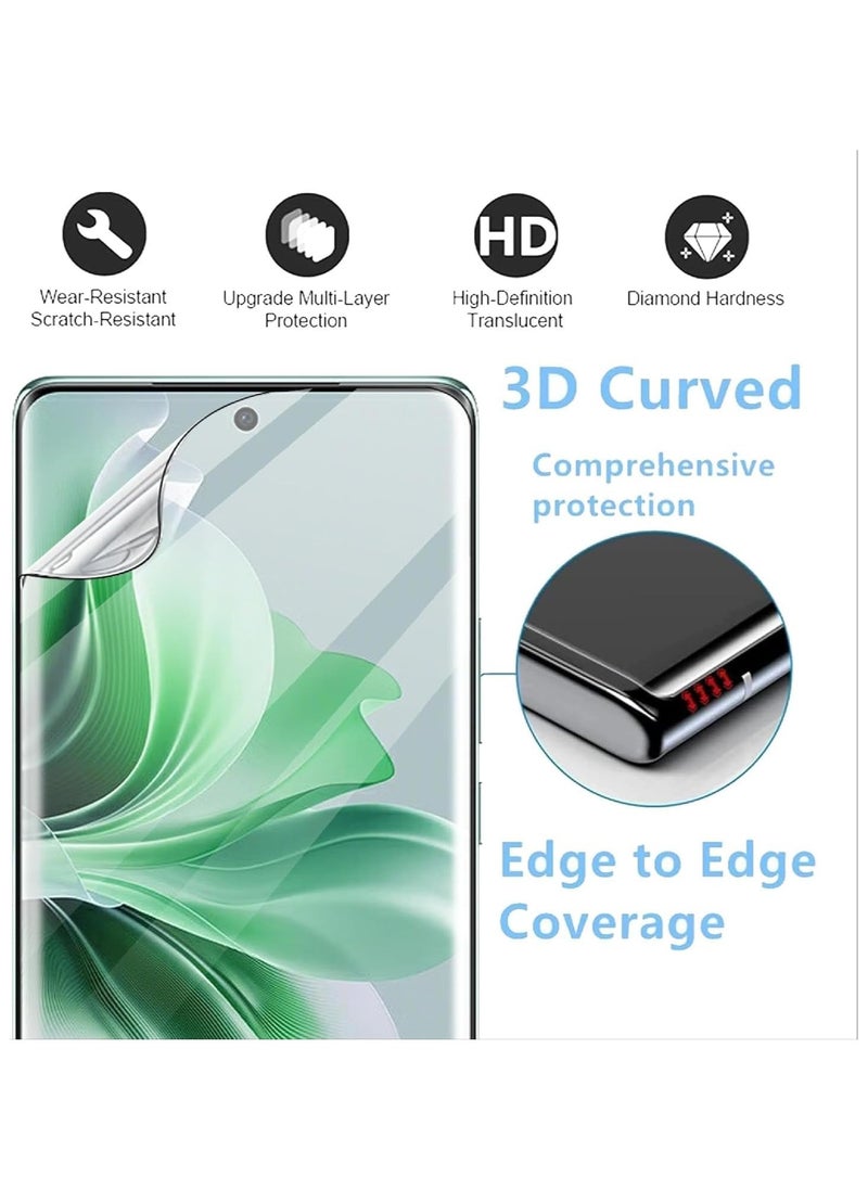 جنرال متوافق مع OPPO Reno 11 Pro حامي الشاشة، حزمة 2 حامي شاشة مرن من TPU وحزمة 2 حامي لعدسة الكاميرا من الزجاج المقسى، عالية الوضوح، مقاوم للخدش وخالي من الفقاعات.  - Image 5
