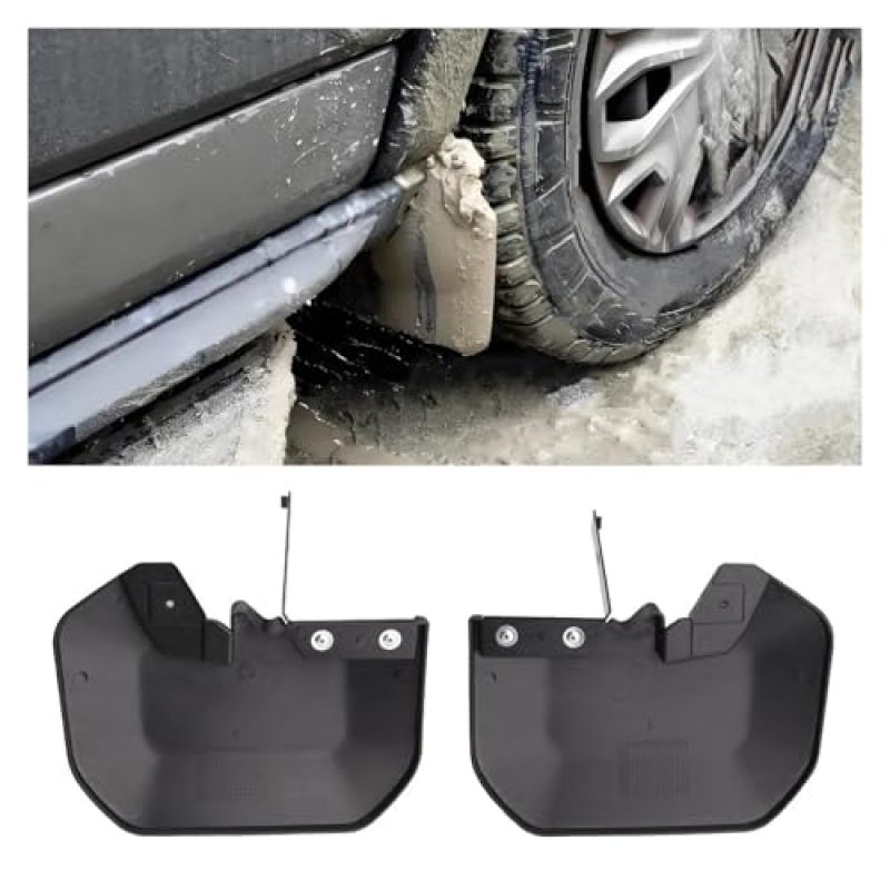 Mud Flaps: Black Heavy-Duty Polypropylene, No-Drill Bolt-On Installation - Perfect Molded Fit Mud Guards for Ford Transit MK8 V363 (2014-2024) Crew, Extended Utility, Standard Passenger Vans - Image 3