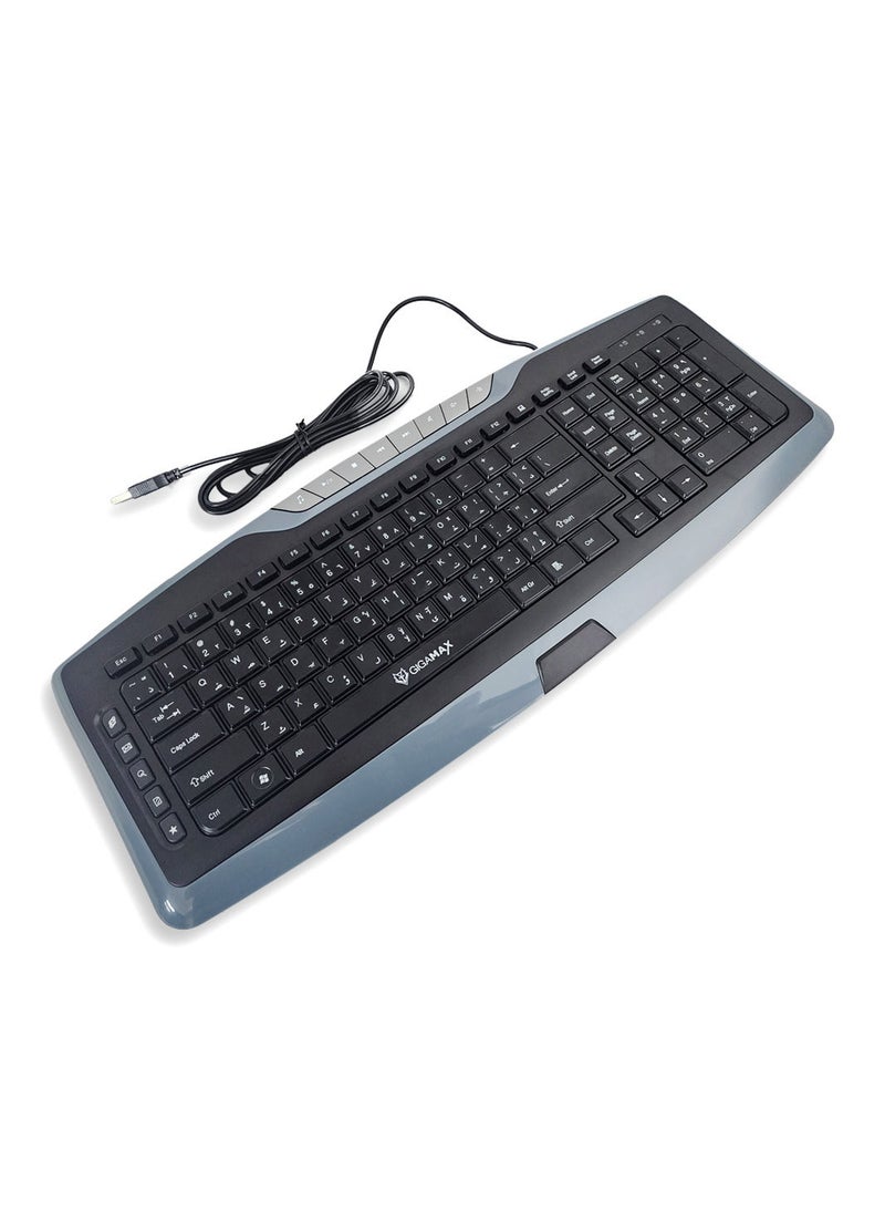 Gigamax - Multimedia Keyboard For Computer (GM-8000, Black) - Usb Socket - Image 1