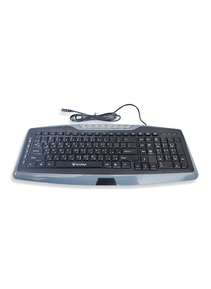 Gigamax - Multimedia Keyboard For Computer (GM-8000, Black) - Usb Socket - Image 1
