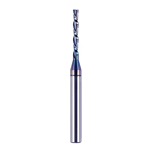 SpeTool 1/8 Inch Spiral Downcut Router Bit 1/4 Inch Shank Extra Long 3 Inch with Extra Long Life Coating CNC Carbide Router Wood Bits - Image 1