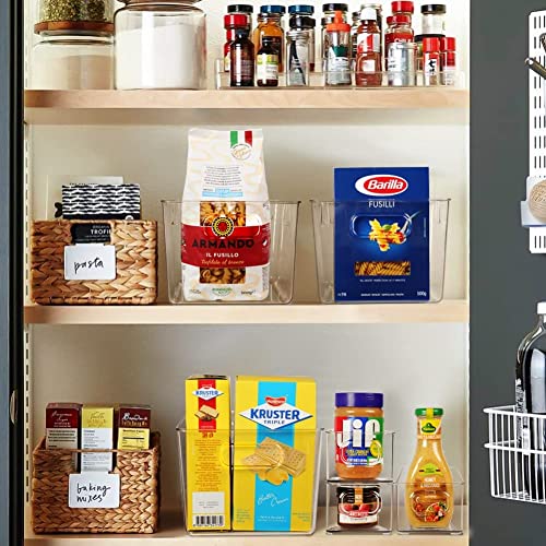 Snazzy Set of 8 Clear Plastic Storage Bins, 4 Large and 4 Small Stackable Storage Containers for Pantry Organization and Kitchen Storage Bins,Home Edit and Cabinet Organizers - Image 5