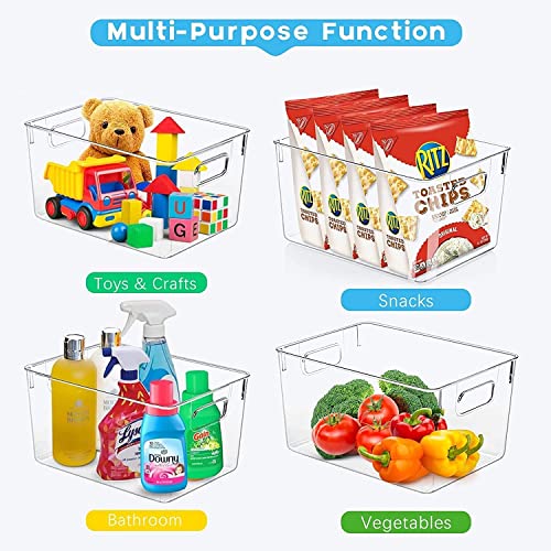 Snazzy Set of 8 Clear Plastic Storage Bins, 4 Large and 4 Small Stackable Storage Containers for Pantry Organization and Kitchen Storage Bins,Home Edit and Cabinet Organizers - Image 3