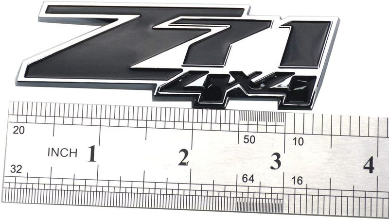 Aimoll 2pcs Z71 4x4 Emblems Badges, 3D ABS Decal Emblems Replacement for Chevy GMC Silverado (Chrome Black) - Image 2