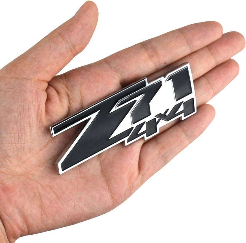 Aimoll 2pcs Z71 4x4 Emblems Badges, 3D ABS Decal Emblems Replacement for Chevy GMC Silverado (Chrome Black) - Image 4