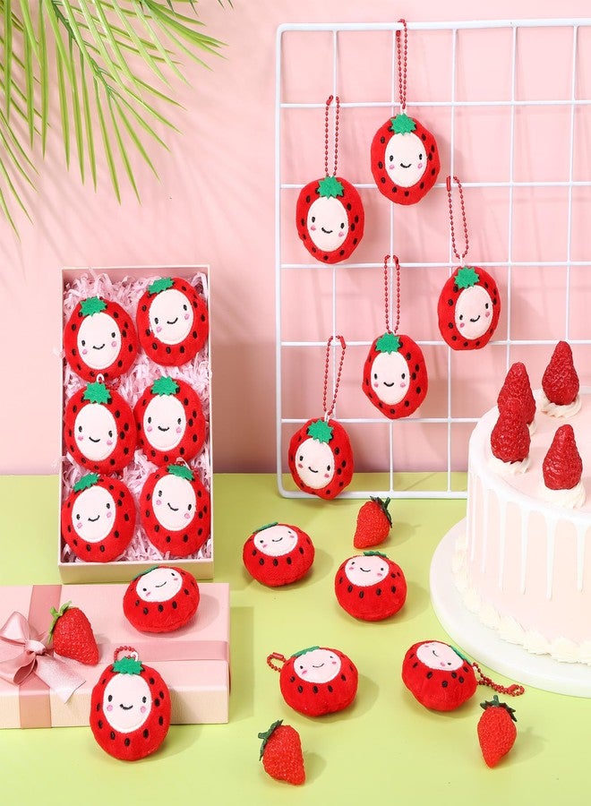 Equsion 24 Pcs Strawberry Party Favors Cute Strawberry Plush Fruit Keychains Fruit Party Supplies Stuffed Keychain Charm Plush Pendant for Berry First Berry Sweet Birthday Decorations Summer Gifts - Image 4