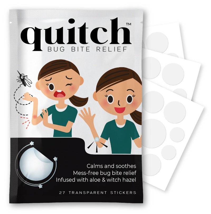 quitch لاصقات كويتش لتخفيف حكة لدغات الحشرات للأطفال، أساسيات السفر الصيفية للأطفال، بديل لأساسيات مخيم الصيف لتخفيف الحكة للأطفال، بديل هيدروكورتيزون للأطفال، مؤهل لـ FSA - Image 1