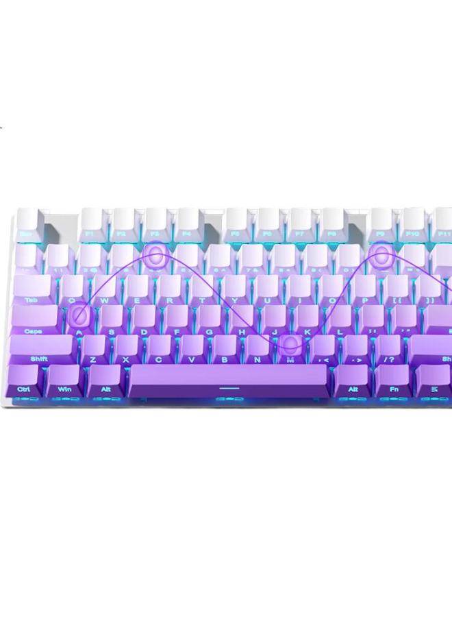 Hp Mechanical Keyboard, Wired For Office, E-Sports And Gaming, Compatible With Desktop And Laptop Computers, Side-Engraved Gradient Purple And Cyan Switches, 104 Keys - Image 2