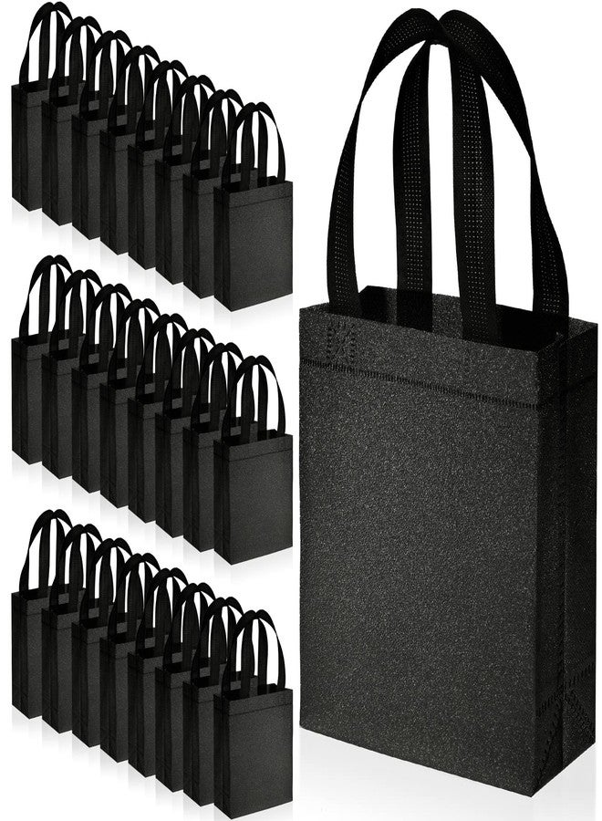 Woanger 48 Pack Glitter Gift Bags with Handle Reusable Goodie Bags Non Woven Glitter Bling Tote for Wedding Birthday Bridal Shower Holiday Party(6.5 x 3.1 x 7.8 Inch,Dark Color) - Image 1