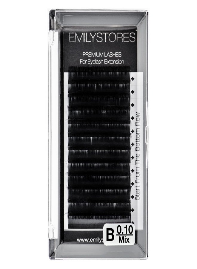 EMILYSTORES Lash Extensions 0.10mm Thickness B Curl Mixed 8-14mm Sizes Length Semi-Dull Black So-Natural Volume Individual Eyelashes For Eyelash Extensions (0.10,B,Mixed 8-14mm) - Image 1