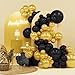PartyWoo Black and Glod Balloons 140pcs Different Sizes of 18 12 10 5 Inch Black and Metallic gold Balloon Arch Kit for Birthday New Years Eve Graduation Bachelorette Retirement Party Decorations - Image 3