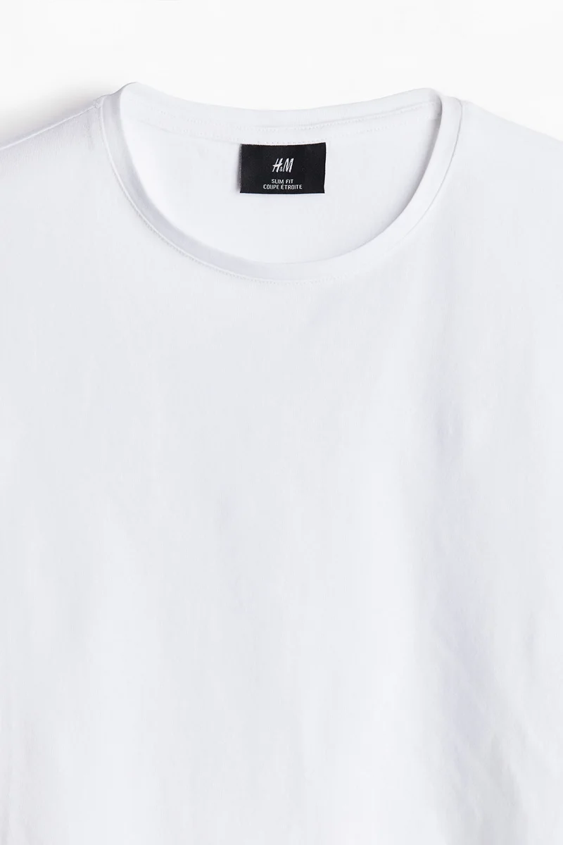 H&M  Round-neck T-shirt Slim fit for Men | Best Price UAE