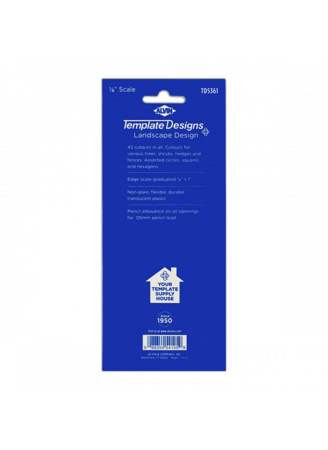Alvin ALVIN, TD5361, Landscape Design Template, Durable Plastic, Drafting and Architecture Tool for Students and Professionals  - Image 2
